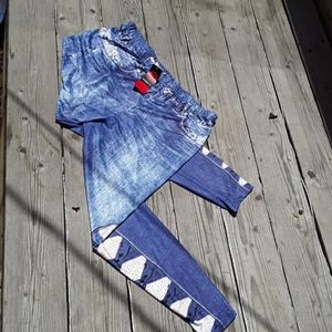 Brand new Jean printed leggings